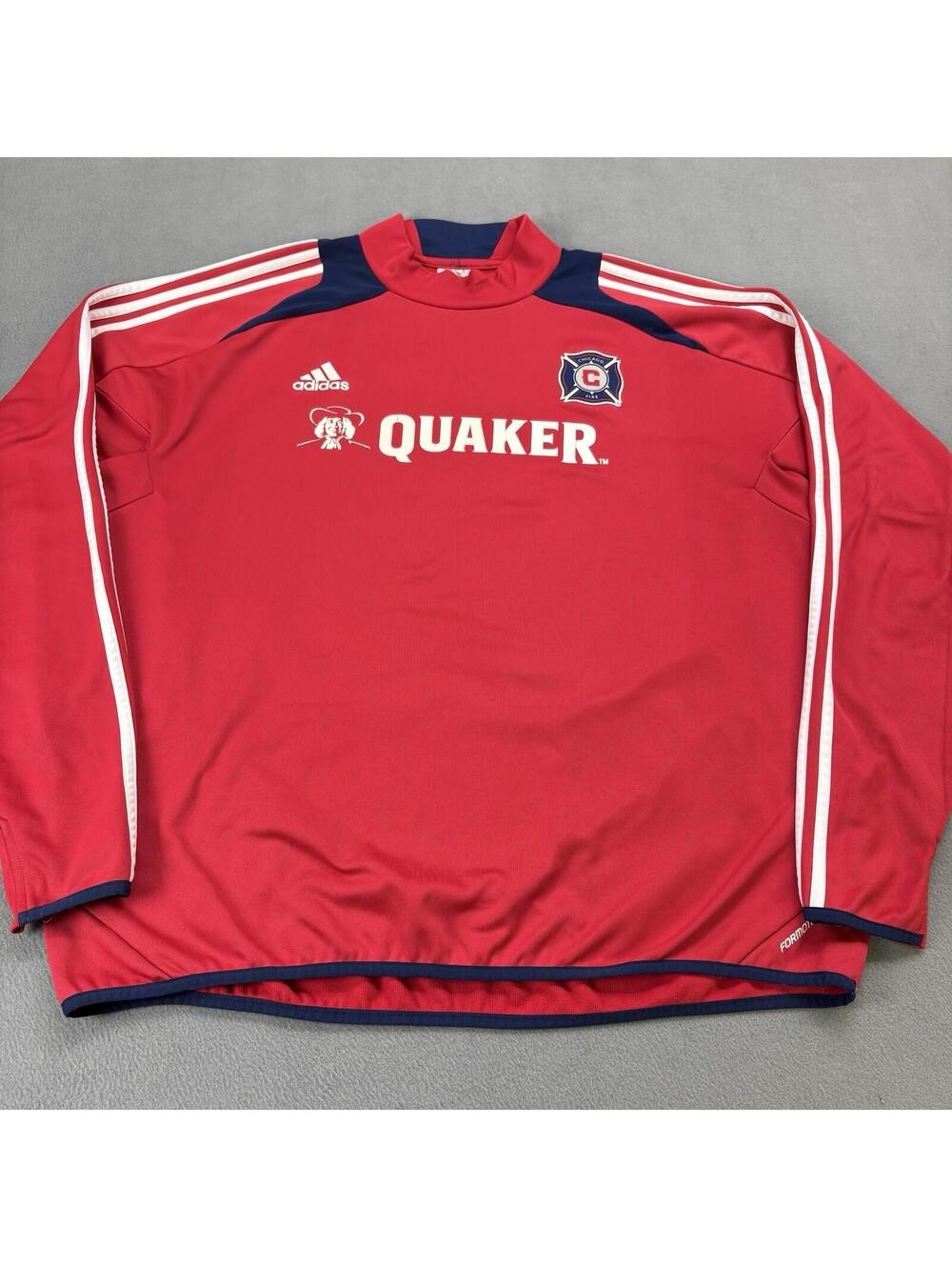 2014 Adidas Chicago Fire Soccer Formation Jersey Sweat Top Size XL Red